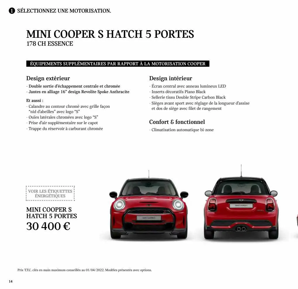 Catalogue MINI Hatch 5 portes., page 00014