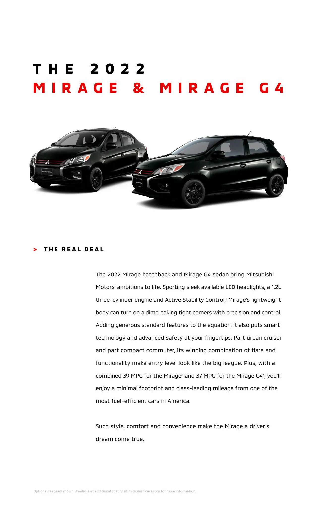 Catalogue THE 2022 MITSUBISHI MIRAGE & MIRAGE G4, page 00004