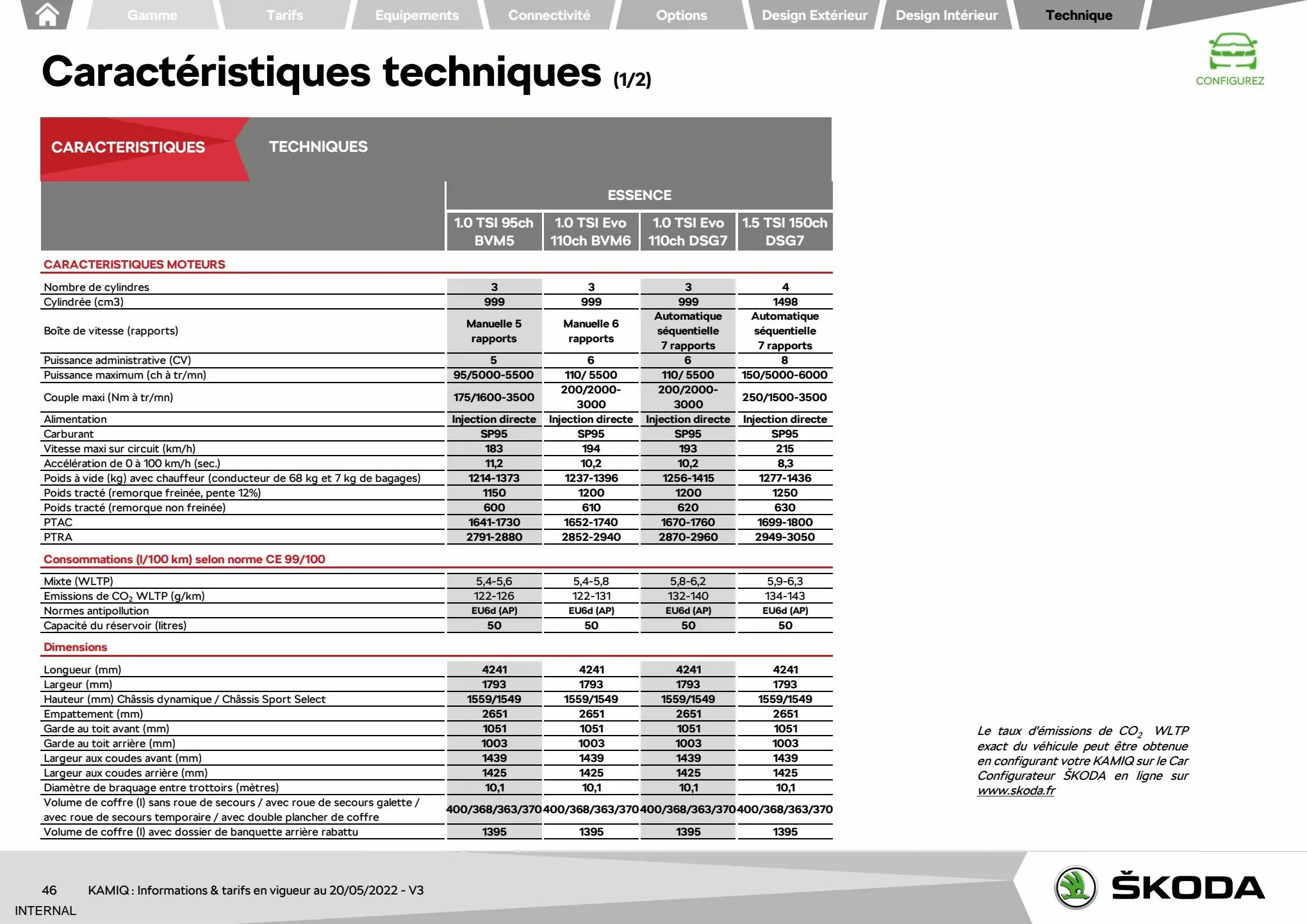 Catalogue KAMIQ Ambition 1.0 TSI 110ch BVM, page 00046