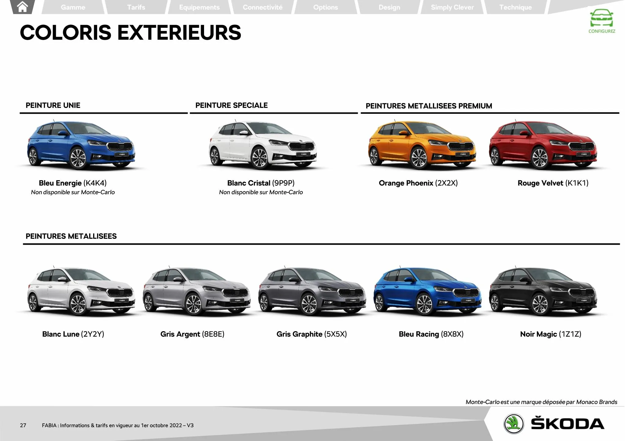 Catalogue FABIA Berline Ambition 1.0 TSI 95ch BVM5, page 00027