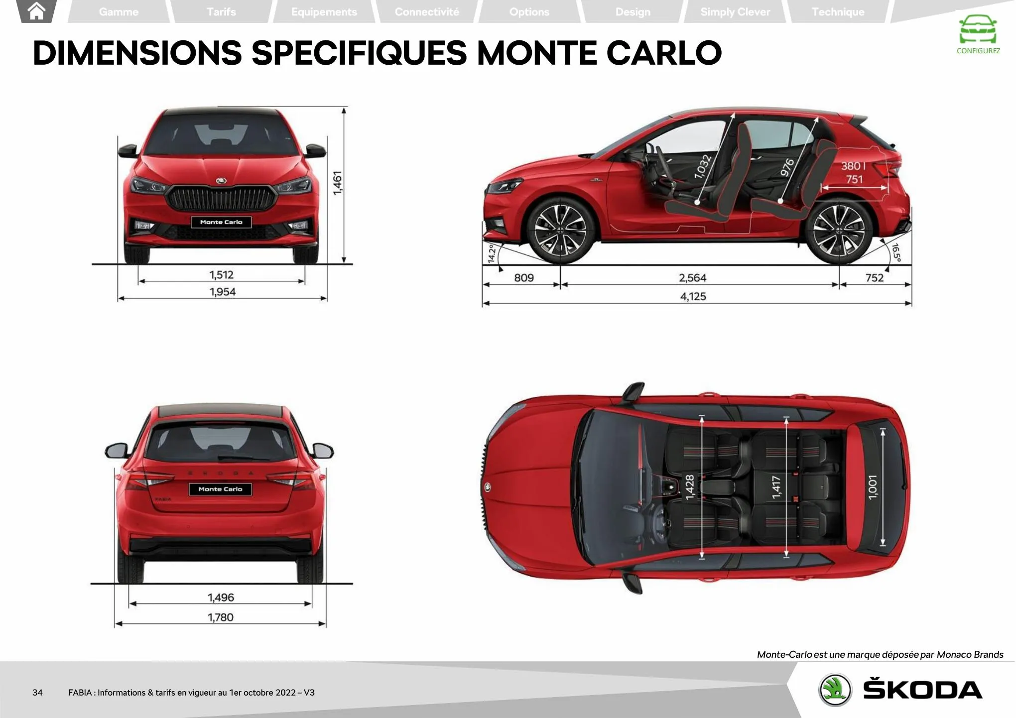 Catalogue FABIA Berline Ambition 1.0 TSI 95ch BVM5, page 00034