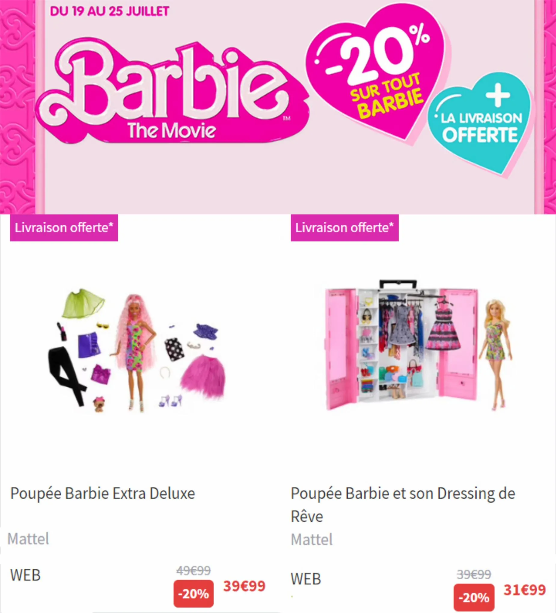 Catalogue Barbie The movie 20% de remise, page 00002