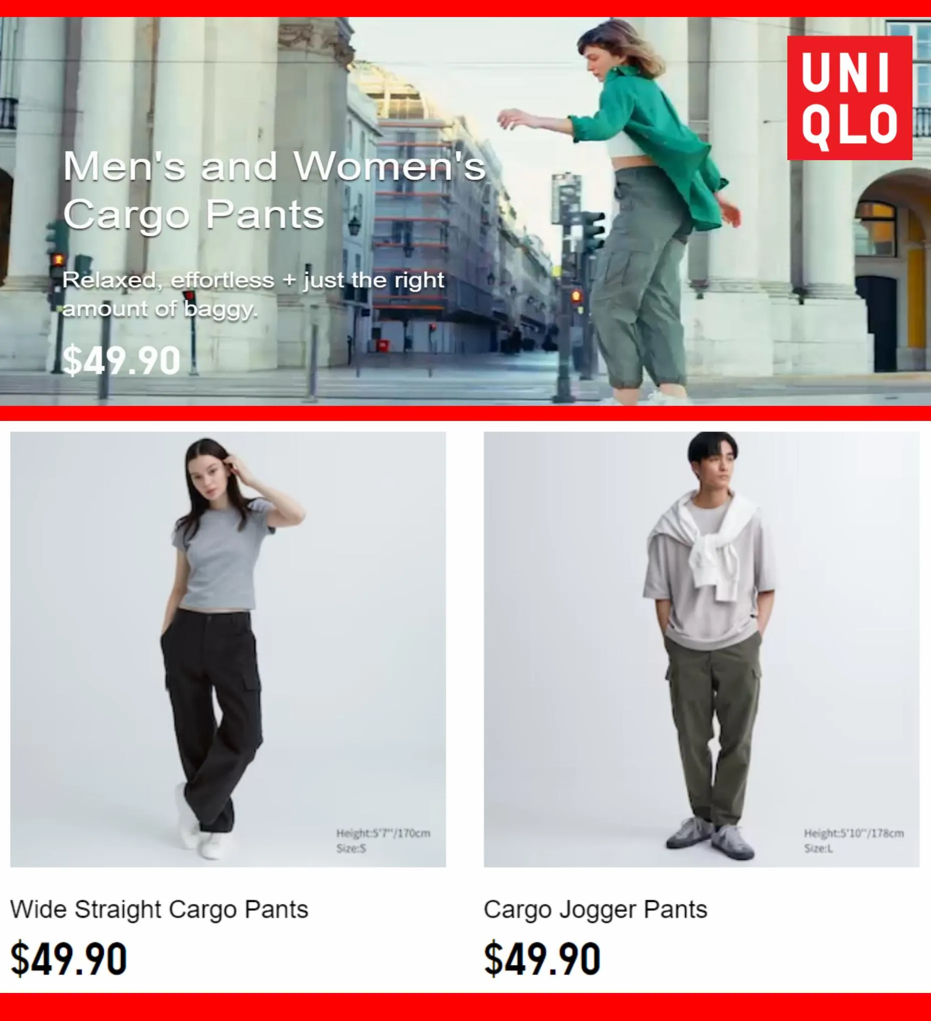 Catalogue Men's and Women's Cargo Pants $49.90, page 00003