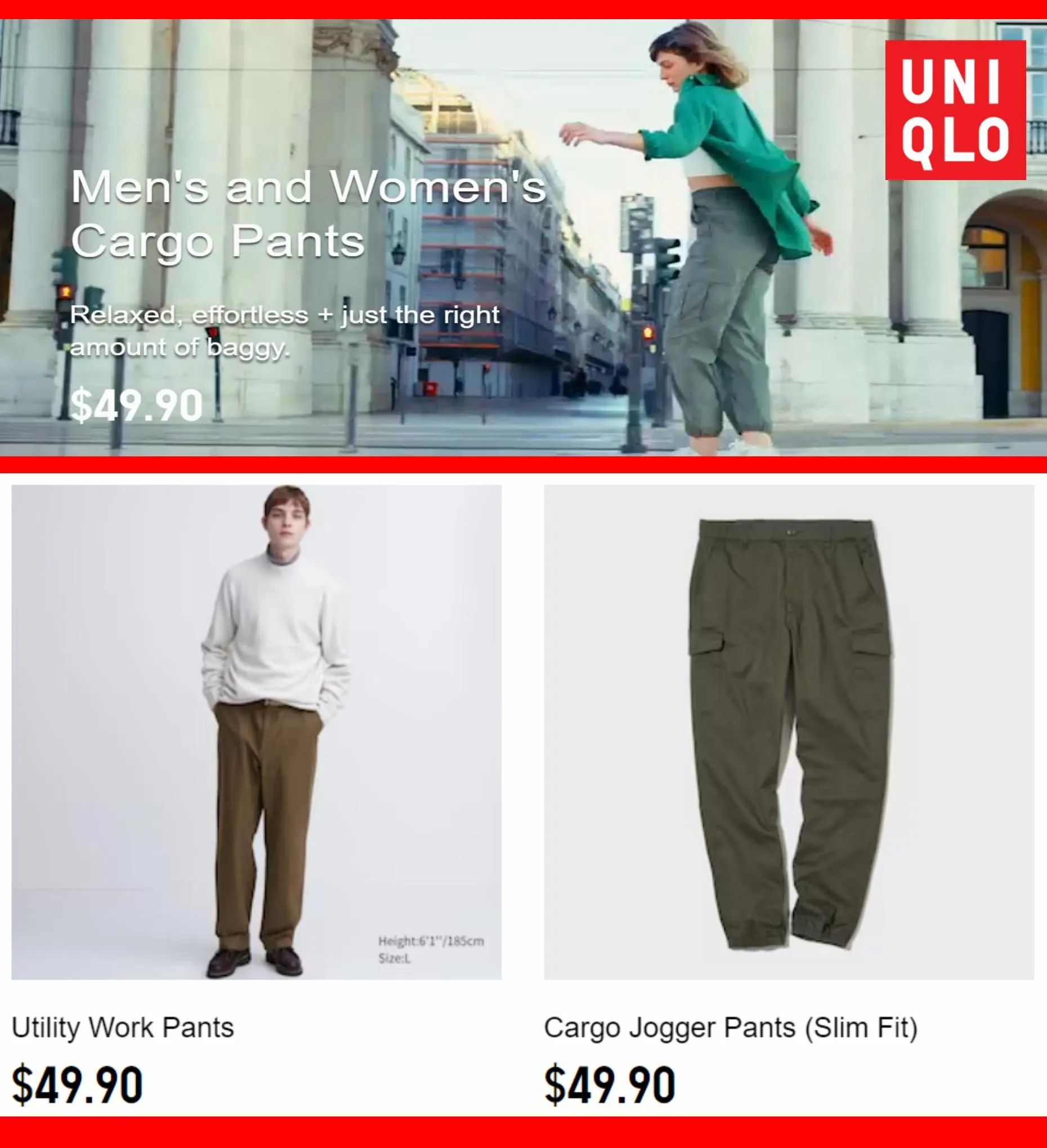 Catalogue Men's and Women's Cargo Pants $49.90, page 00006