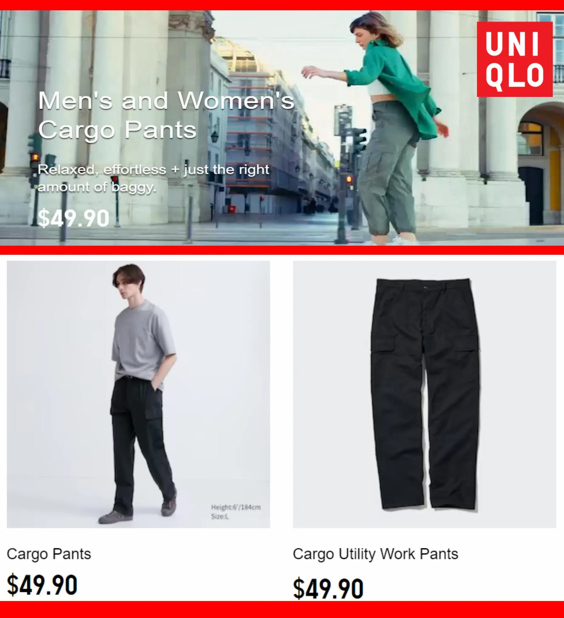 Catalogue Men's and Women's Cargo Pants $49.90, page 00007