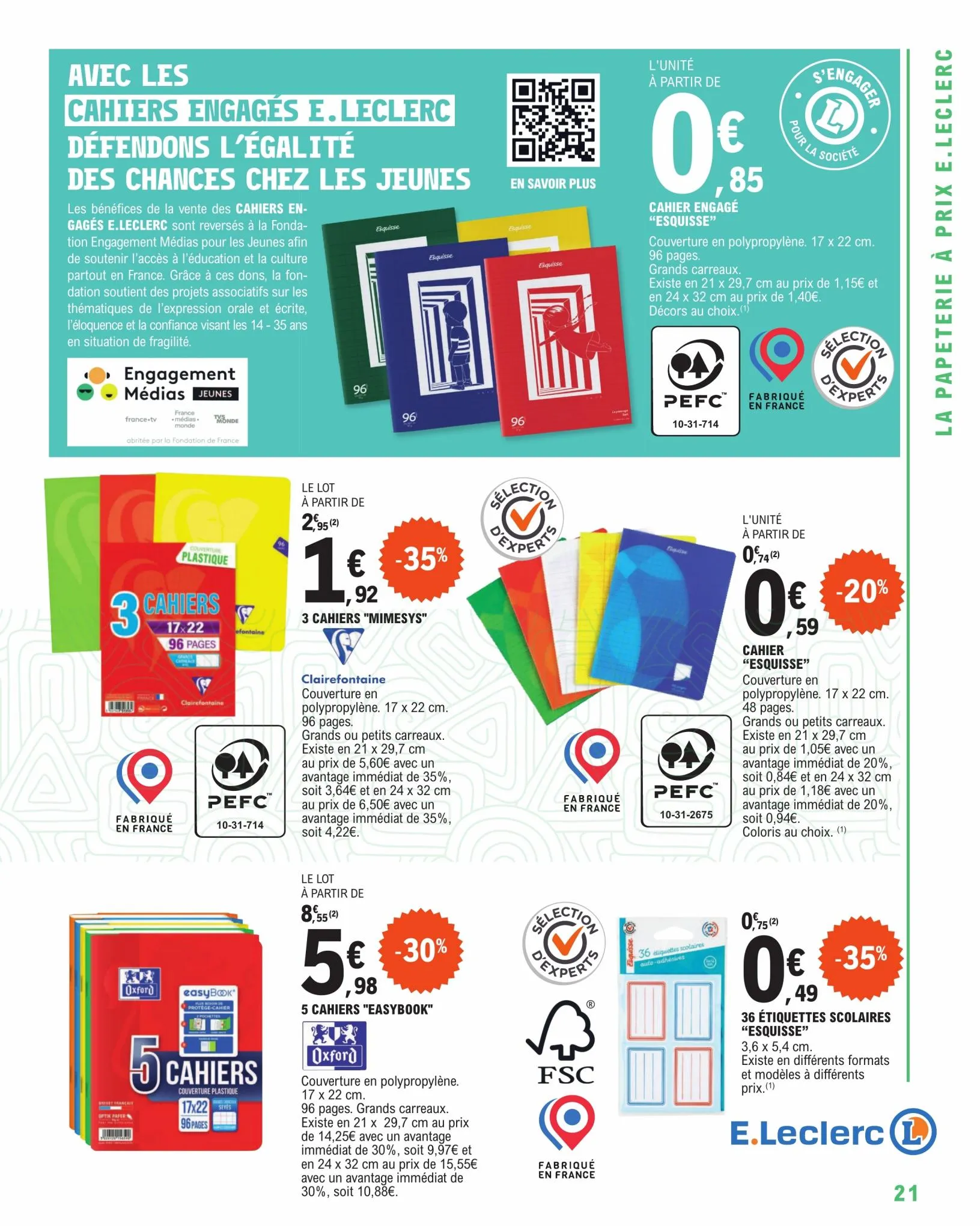 Catalogue Les Prix E.Leclerc, c'est aussi sur la Rentrée des classes!, page 00021