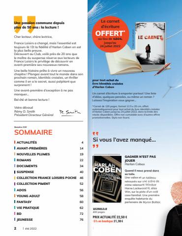 Catalogue France Loisirs | France Loisirs Le Mag  | 21/06/2022 - 24/08/2022