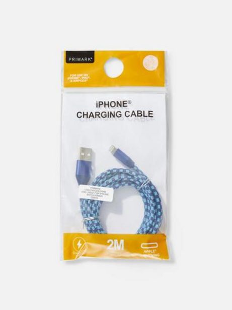 Câble de recharge iPhone 2 m offre à 4,5€ sur Primark