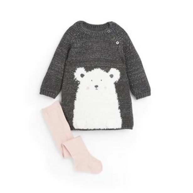 Ensemble 2 pièces avec robe grise en maille à imprimé ours polaire bébé fille offre à 12€ sur Primark