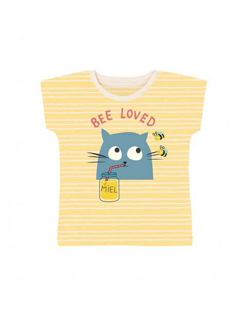 T-shirt rayé jaune bee loved offre sur La queue du chat