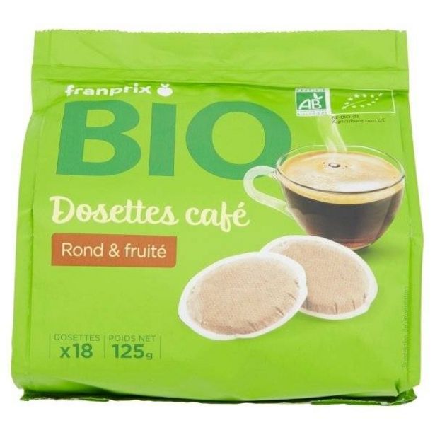 Dosettes compatibles Senseo café Bio offre à 2,75€ sur franprix