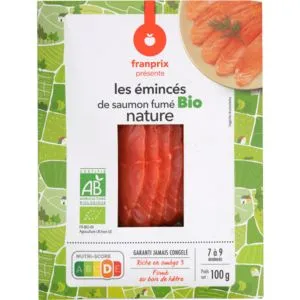 Emincés de saumon fumé nature BIO offre à 7€ sur franprix