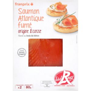Saumon fumé Ecosse Label Rouge 2 tranches offre à 7,2€ sur franprix