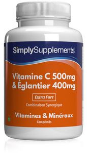 Comprimes-vitamine-c-500mg-eglantier-400mg offre à 9,18€ sur Simply Supplements