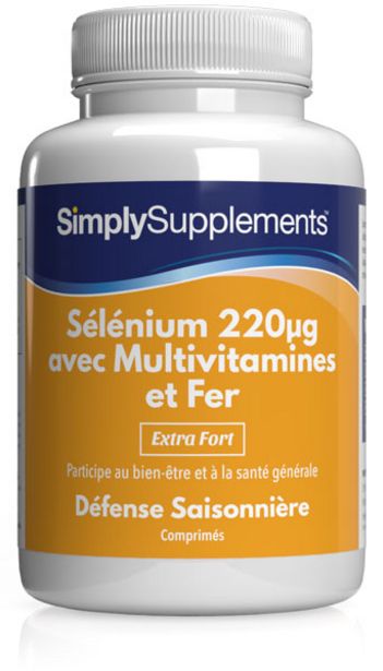 Selenium-multivitamines-fer - Large offre à 13,17€ sur Simply Supplements