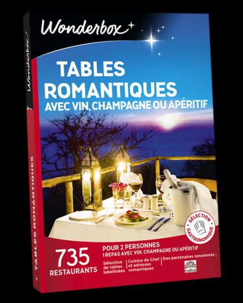 Tables romantiques avec vin, champagne ou apéritif offre à 74,9€ sur Wonderbox