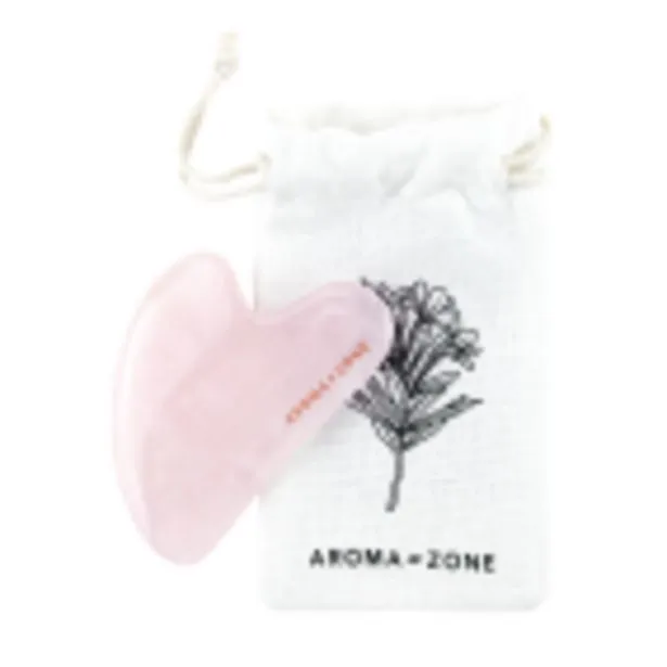 gua sha visage quartz rose avec étui coton