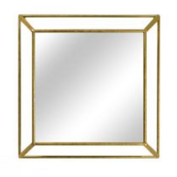 Miroir carré SCOTT (45x45cm) en métal doré offre à 44,9€ sur Keria Luminaires
