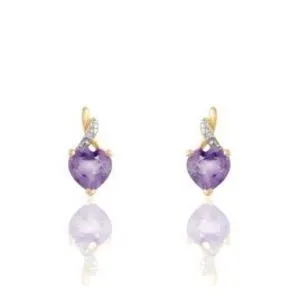 Boucles D'oreilles Or Jaune Clothilde Amethystes Oxydes - Clous d'oreilles Femme | Histoire d’Or offre à 139€ sur Histoire d'Or