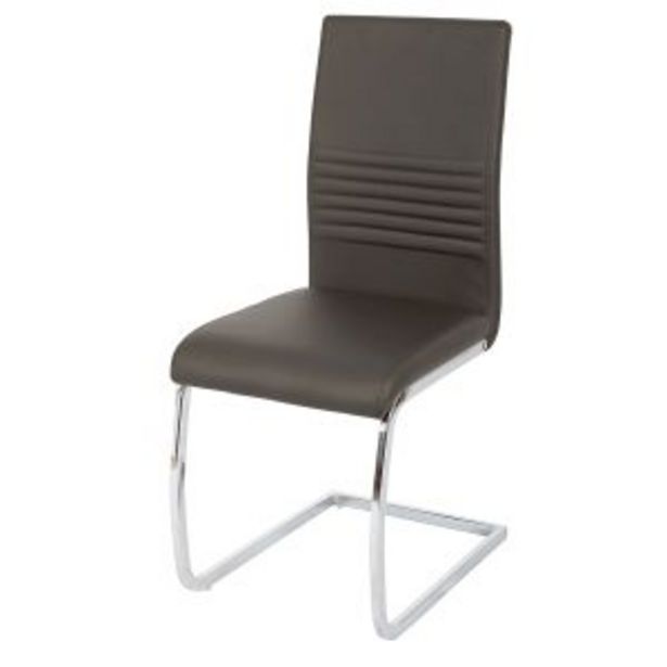 Chaise en métal chromé et revêtement PU gris Mady offre à 9,99€ sur DYA Shopping