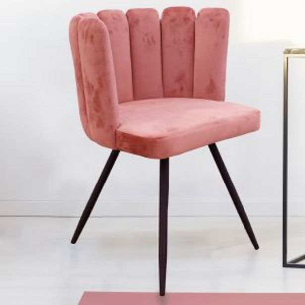 Chaise en velours rose et pieds en métal Ariel offre à 16€ sur DYA Shopping
