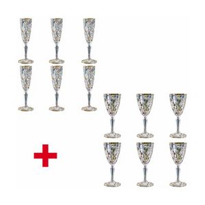 Lot 6 flûtes + 6 verres dorés en cristal doré offre à 289€ sur L'Homme Moderne