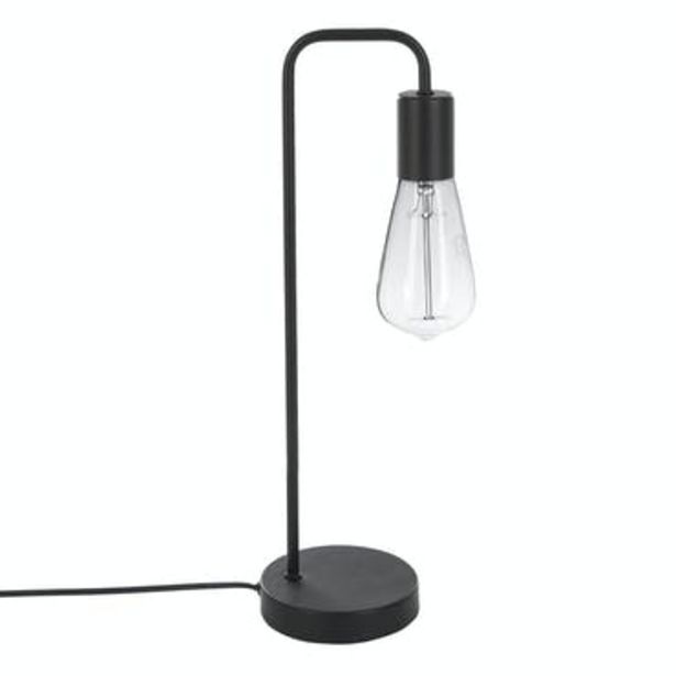 Lampe de chevet en métal noir avec ampoule apparente H46cm offre à 17,06€