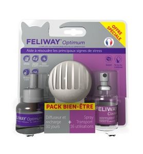 Feliway Optimum - Diffuseur anti-stress + recharge 48 ml + Spray Pack Optimum  offre à 35,9€ sur Médor et Compagnie