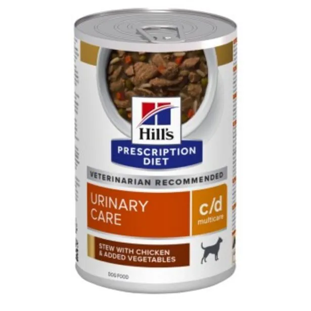 prescription diet c/d multicare canine ragoût aux poulets et aux légumes ajoutés 12x354g