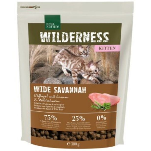 WILDERNESS Wide Savannah Kitten à la volaille, à l’agneau et au sanglier 300 g