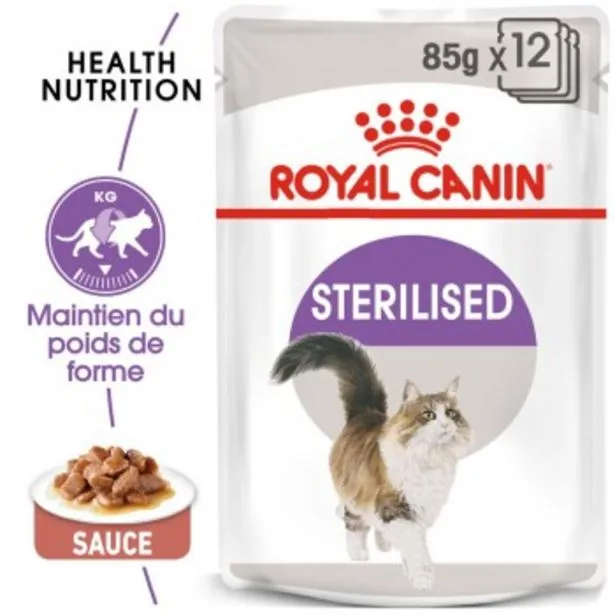 stérilisé nourriture humide chat 12 x 85 g en sauce