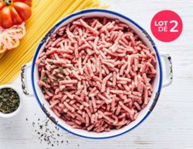 Lot de 2 sachets de viande hachée égrenée à cuisiner 15% M.G. surgelée offre à 15,1€