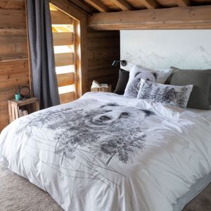 Parure de lit percale de coton Grizzli offre à 103,6€ sur carré blanc