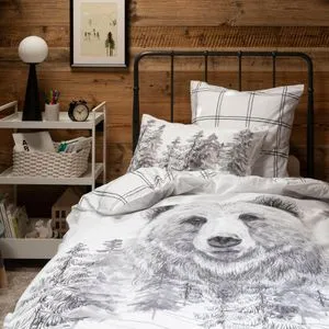 Parure de lit enfant percale de coton Grizzli offre à 148€ sur carré blanc