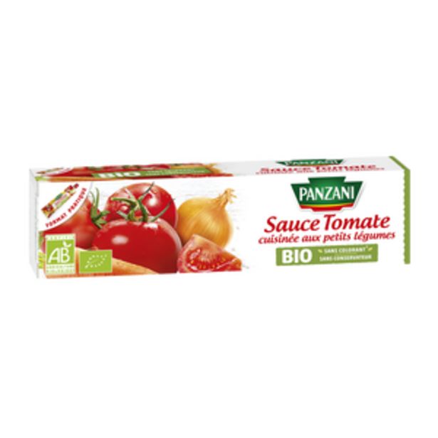 Sauce tomate cuisinée aux petits légumes bio PANZANI, 180g offre à 1,29€