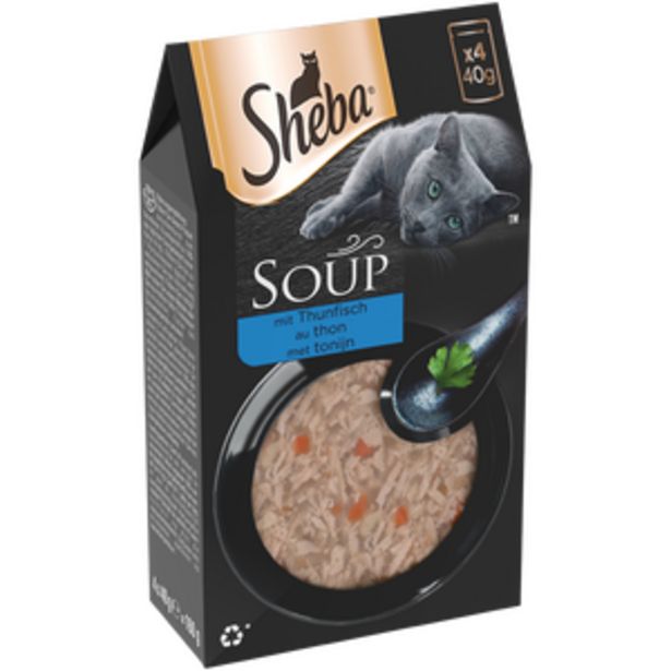SHEBA aux filets de Thon pour Chat Soupe Sachets fraîcheur 4x40g offre à 2,65€