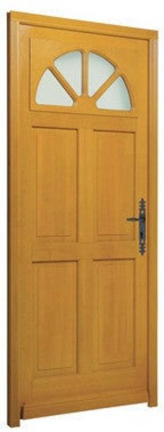Porte d’entrée bois amarine poussant droit H.215 x l.90 cm offre à 164,5€