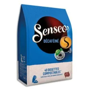 SENSEO Paquet de 40 dosettes de café moulu Décaféiné 277g, environ 6,9g par dosette offre à 17,5€ sur Calipage