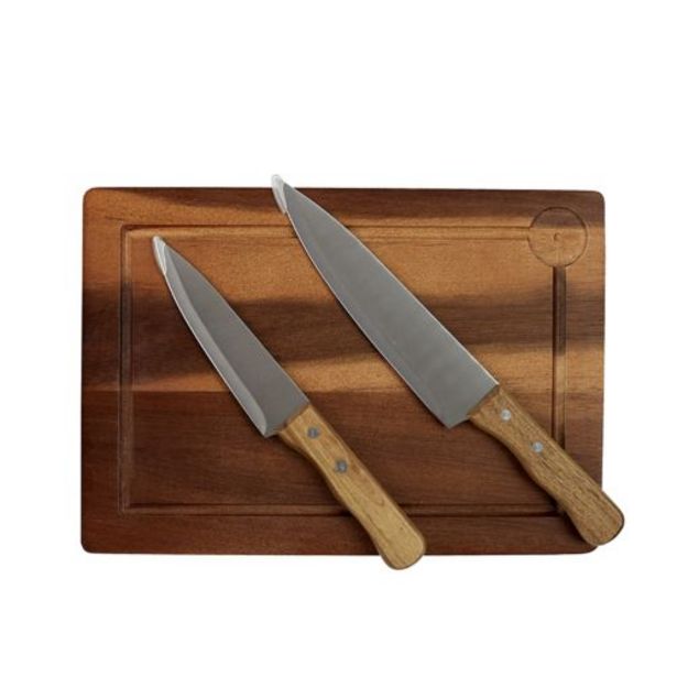 Planche à découper et 2 couteaux offre à 13,98€ sur Du Bruit dans la Cuisine