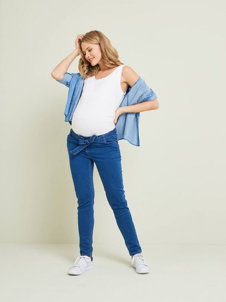 Pantalon slim de grossesse molleton aspect jean - denim... offre à 19,99€