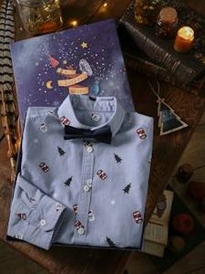 Coffret de Noël chemise et noeud papillon garçon - bleu... offre à 24,99€ sur Vertbaudet