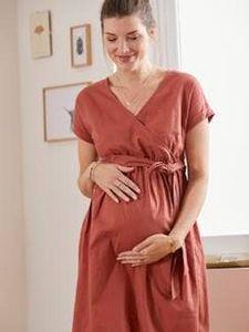Robe longue cache-coeur lin et coton grossesse et... offre à 42,99€ sur Vertbaudet
