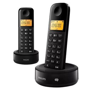 Téléphone duo avec répondeur PHILIPS D1652B NOIR offre à 49,98€ sur Electro Dépôt