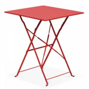 OVIALA - Table de jardin pliante bistrot en acier rouge offre à 69,9€ sur Truffaut