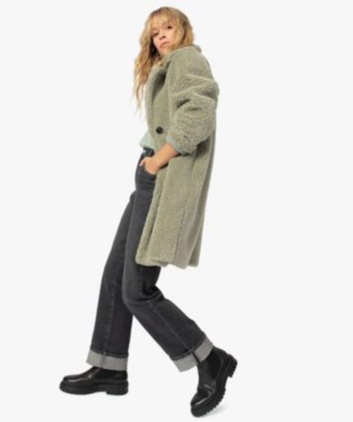 Manteau femme en sherpa fermeture boutons vue1 - GEMO(FEMME PAP) - GEMO offre à 24,99€