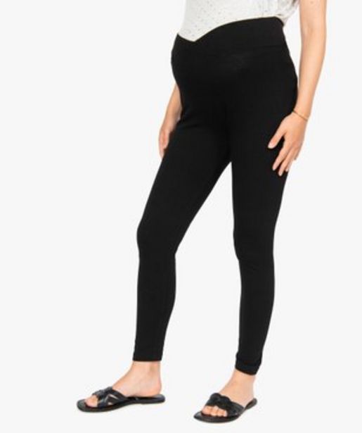 Pantalon de grossesse en maille style legging avec ceinture croisée vue1 - GEMO (MATER) - GEMO offre à 13,99€