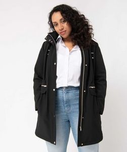 Manteau femme à capuche fantaisie et détails métalliques  vue1 - GEMO (G TAILLE) - GEMO offre à 59,99€ sur Gémo