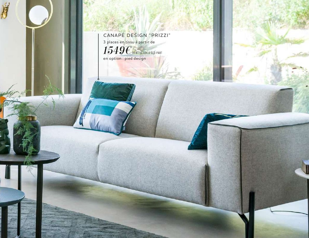 Canapé design "Prizzi" offre à 1549€