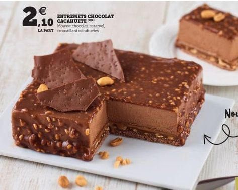 26.    ENTREMETS CHOCOLAT 1,10 CACAHUETES  Mousse chocolat caramel LA PART croustilant cacahuetes