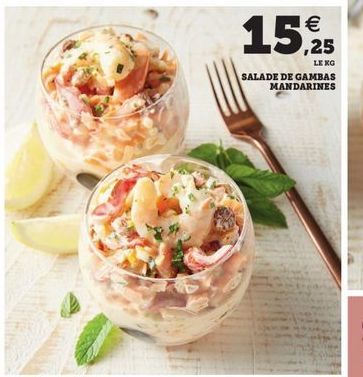 15.25    SALADE DE GAMBAS  MANDARINES